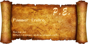 Pammer Endre névjegykártya